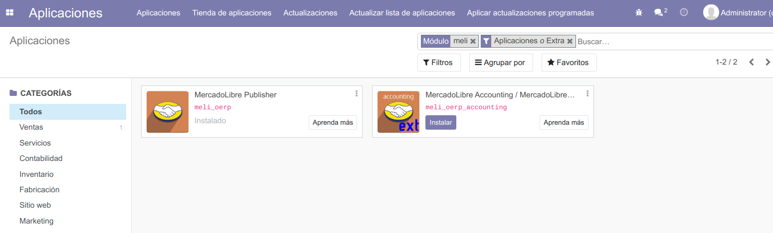 Extensión Módulo MercadoLibre Accounting para Odoo