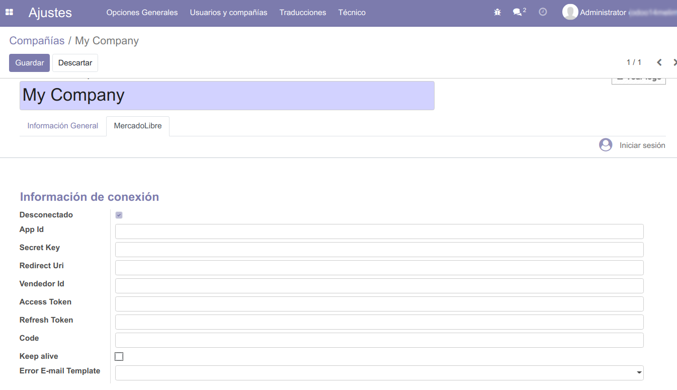 Módulo MercadoLibre para Odoo